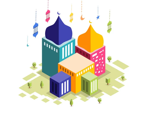 Ramadan Kareem Mosquée Ressources Vecteur — Image vectorielle