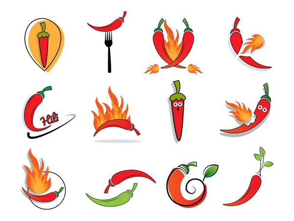 Scharfe Scharfe Chili Illustration Für Scharfe Scharfe Lebensmittel Maskottchen Logo — Stockvektor