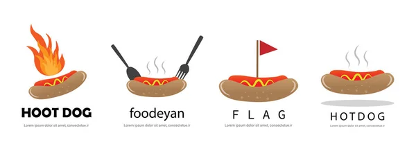 Diseño Marca Del Logotipo Comida Rápida Hot Dog — Vector de stock