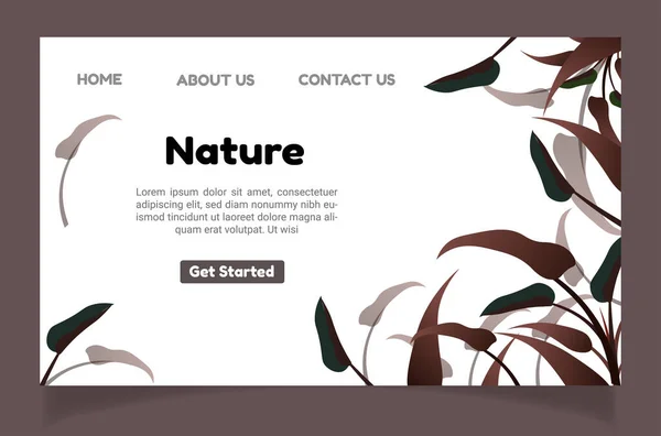 Natur Laubpflanzen Für Hintergrund Und Landing Page Design Set Bundle — Stockvektor