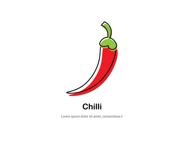 Logo Chili Wektor Projektu Marki Hot Pikantne Logo Marki Żywności — Wektor stockowy