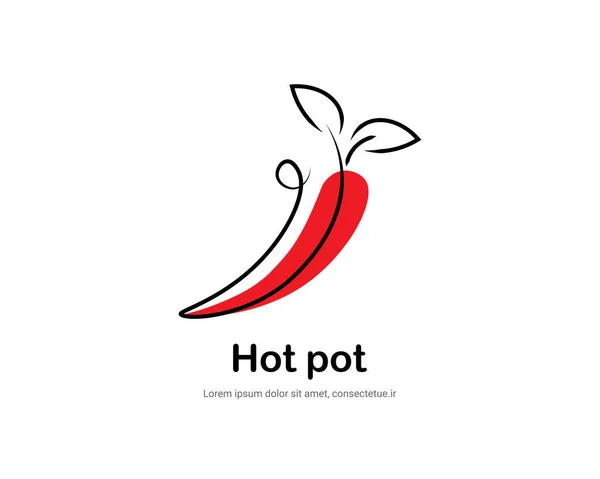 Вектор Дизайна Логотипа Чили Дизайна Логотипа Горячих Пряных Продуктов Питания — стоковый вектор