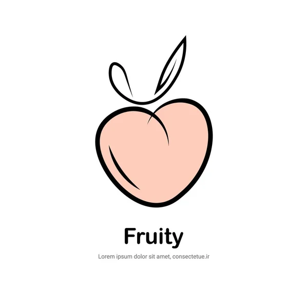 Persika Frukt Logotyp Varumärke Design Vektor — Stock vektor