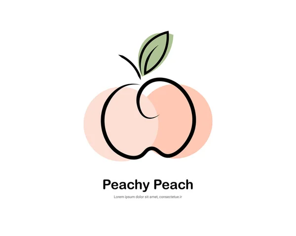 Pêche Fruit Logo Marque Design Vecteur — Image vectorielle