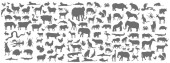Картина, постер, плакат, фотообои "animals silhouette bundle set vector", артикул 626274360