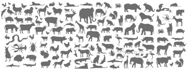 Animals Silhouette Bundle Set Vector — Image vectorielle