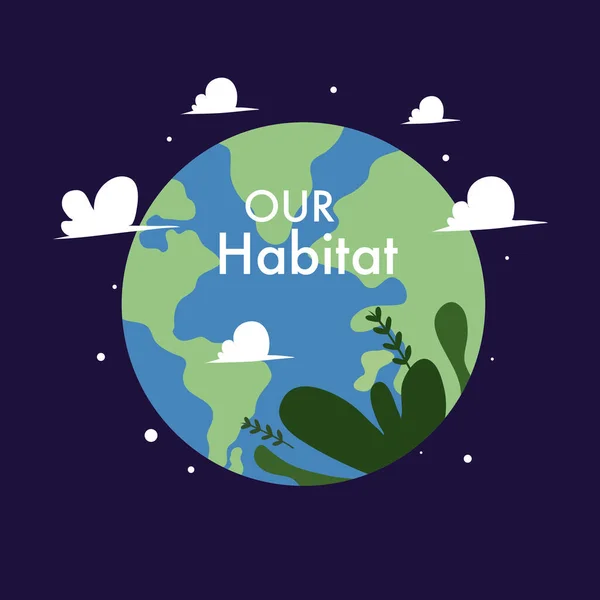 Habitat Vector Illustration Habitat Day Design Vector — Διανυσματικό Αρχείο