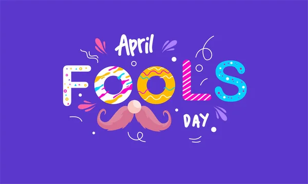 April Fools Day Funny Prank Illustration Vector Background Design April — стоковый вектор