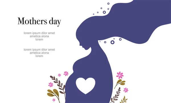 Feliz Dia Das Mães Ilustração Vetor Banner Fundo Para Dia — Vetor de Stock