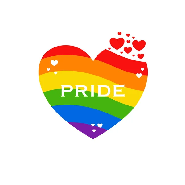 用于快乐Lgbt Pride日向量的矢量Lgbt横幅 骄傲的一个月 彩虹之心与胜利手握彩虹手镯 Lgbtq国旗 — 图库矢量图片