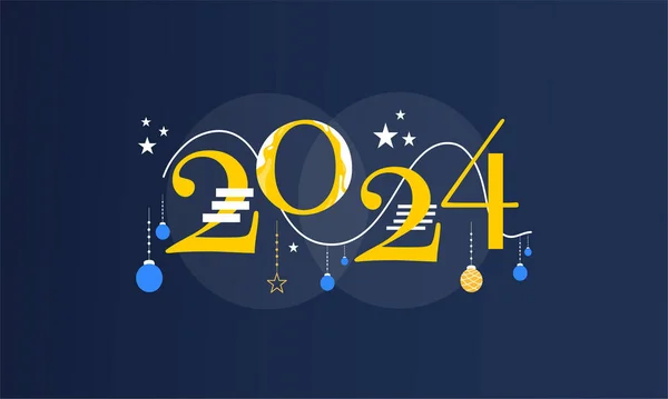 Новым 2024 Годом Праздник Вектор Праздник Фон Стоковая Иллюстрация