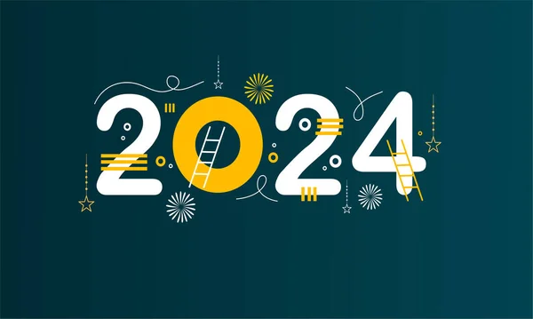 Новым 2024 Годом Праздник Вектор Праздник Фон Стоковый вектор