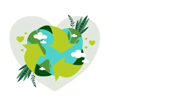 Weltumwelttag Mit Grünem Erde Konzept Illustrationsvektor — Stockvektor