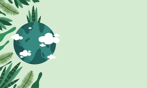 Dia Ambiente Mundial Com Conceito Terra Verde Vetor Ilustração — Vetor de Stock
