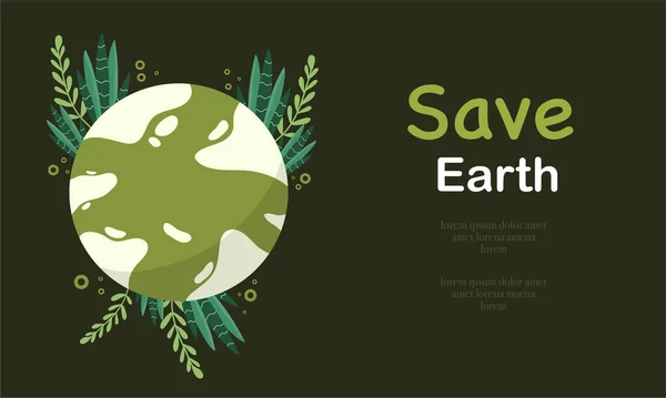 Dia Ambiente Mundial Com Conceito Terra Verde Vetor Ilustração —  Vetores de Stock