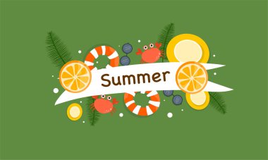 Yaz dönemi arkaplanı ve yaz titreşimleri için yaz illüstrasyon vektör günü