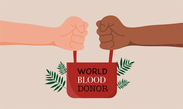 Mundo Doador Sangue Dia Ilustração Vetor — Vetor de Stock