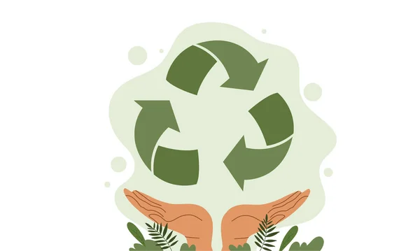 Världen Miljö Dag Med Gröna Jorden Begrepp Illustration Vektor — Stock vektor