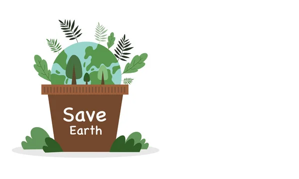 Día Mundial Del Medio Ambiente Con Vector Ilustración Concepto Tierra — Vector de stock