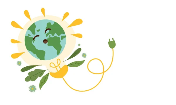 Παγκόσμια Ημέρα Περιβάλλοντος Πράσινο Έννοια Εικονογράφηση Διάνυσμα — Διανυσματικό Αρχείο