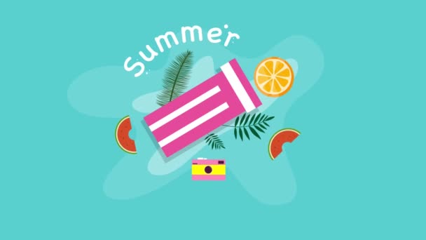 夏のイラスト動画 Summer Time Background Summer Vives — ストック動画