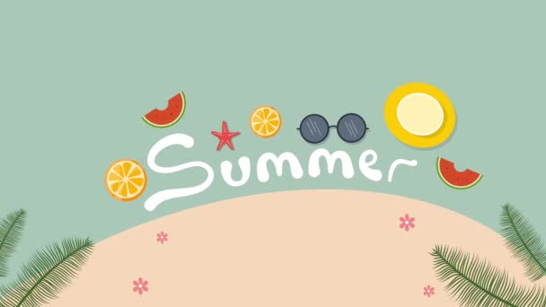 Verão Ilustração Movimento Vídeo Para Verão Tempo Fundo Verão Vibrações — Vídeo de Stock