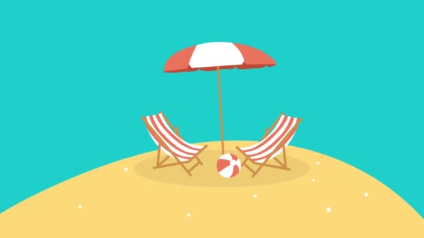 Summer Illustration Motion Video Summer Time Background Summer Vibes — Stock Video