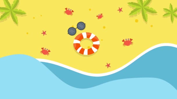 Sommer Illustration Motion Video Für Sommerzeit Hintergrund Und Sommer Vibes — Stockvideo