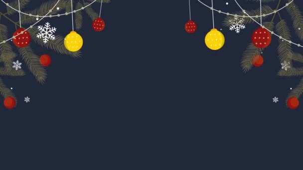 Merry Christmas Illustration Motion Video Background Christmas Day Event — Stock Video