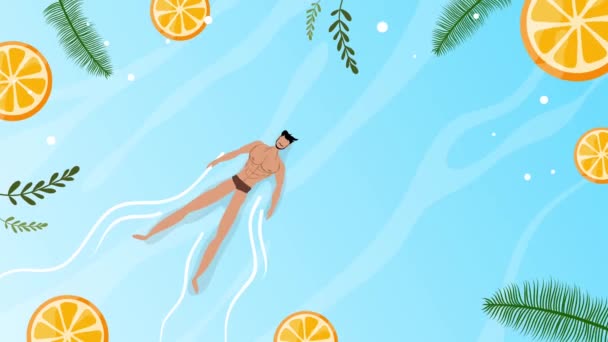 Summer Illustration Motion Video Summer Time Background Summer Vibes — Stock Video