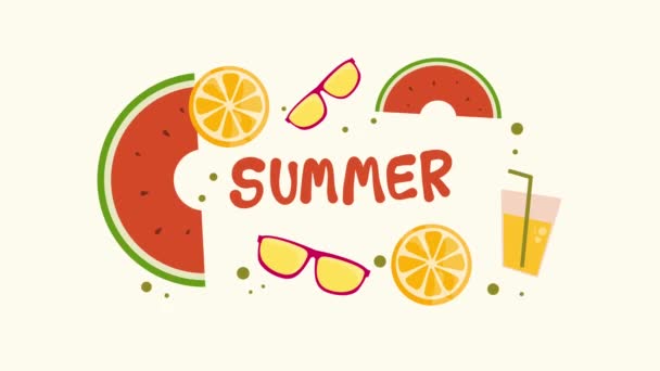 夏のイラスト動画 Summer Time Background Summer Vives — ストック動画