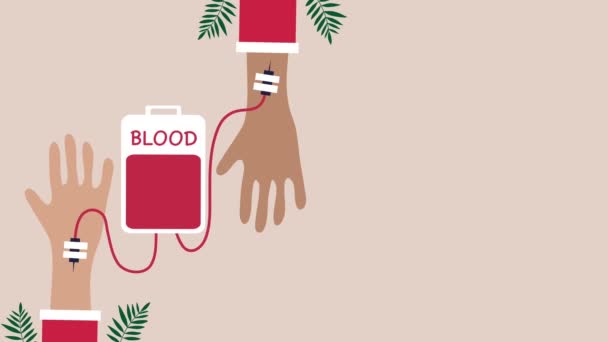 Welt Blutspendertag Illustration Bewegungs Video Für Blutspender Tag Veranstaltung — Stockvideo