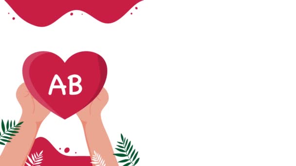 Światowy Dawca Krwi Dzień Ilustracja Film Ruchu Dla Dawcy Krwi — Wideo stockowe