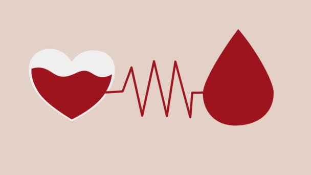 Mundo Doador Sangue Dia Ilustração Movimento Vídeo Para Doador Sangue — Vídeo de Stock