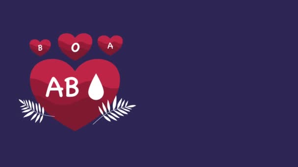 Welt Blutspendertag Illustration Bewegungs Video Für Blutspender Tag Veranstaltung — Stockvideo