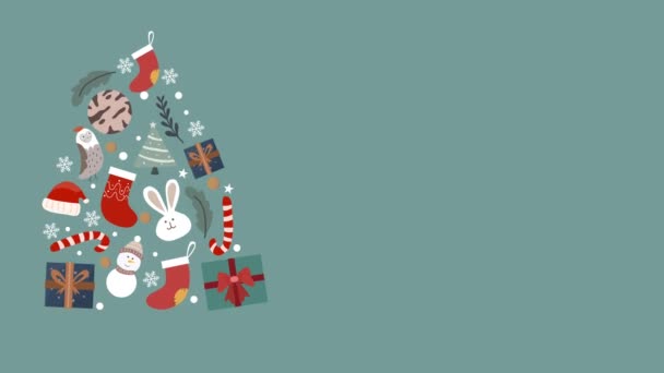 Весёлого Рождественского Иллюстрационного Видео Фоне Рождественского События — стоковое видео