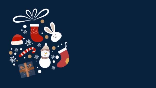 Joyeux Noël Illustration Mouvement Vidéo Fond Pour Noël Jour Événement — Video