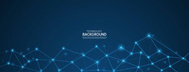 Teknoloji Soyut çizgileri ve noktalar arkaplan vektörü illüstrasyonunu birleştirir.