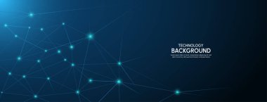 Teknoloji Soyut çizgileri ve noktalar arkaplan vektörü illüstrasyonunu birleştirir.