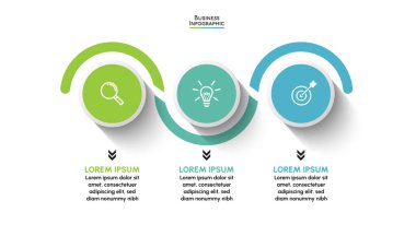 İş verisi görselleştirmesi. Soyut arkaplan şablonu için dizayn edilmiş zaman çizgisi bilgi simgeleri