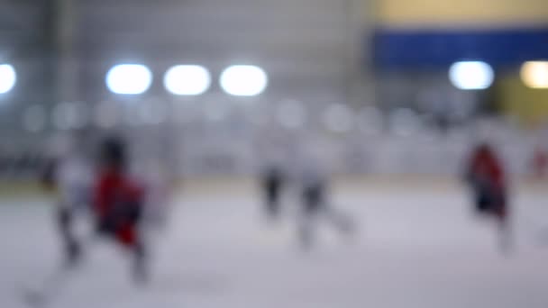 Fond Flou Équipes Joueurs Hockey Jouant Hockey Les Adolescents Jouent — Video