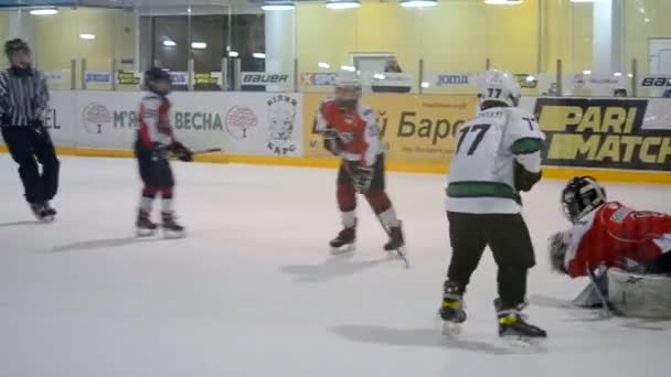 Bila Tserkva Ukraine Januar 2021 Hockeymannschaften Die Hockey Spielen Teenager — Stockvideo