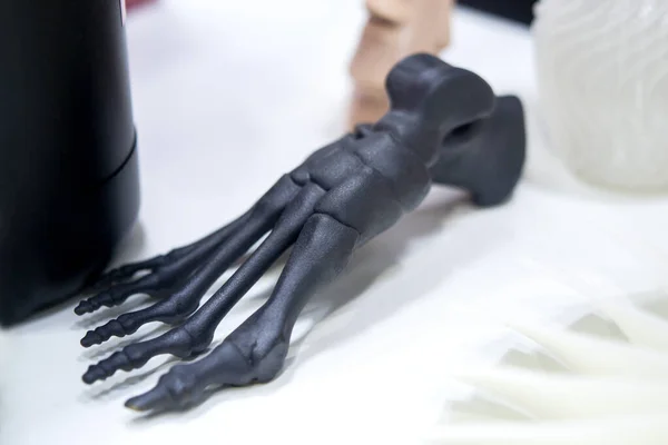 Prototyp Lidské Kostry Nohou Vytištěný Tiskárně Model Vytištěný Tiskárně Plastového — Stock fotografie