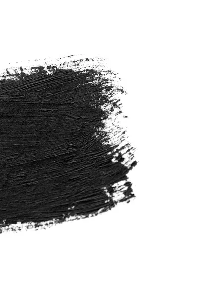 Stroke Kuas Hitam Akrilik Cat Close Edge Smeared Acrylic Black — Stok Foto