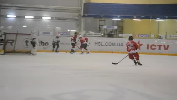 Bila Tserkva Oekraïne Januari 2021 Teams Van Hockeyspelers Die Hockey — Stockvideo