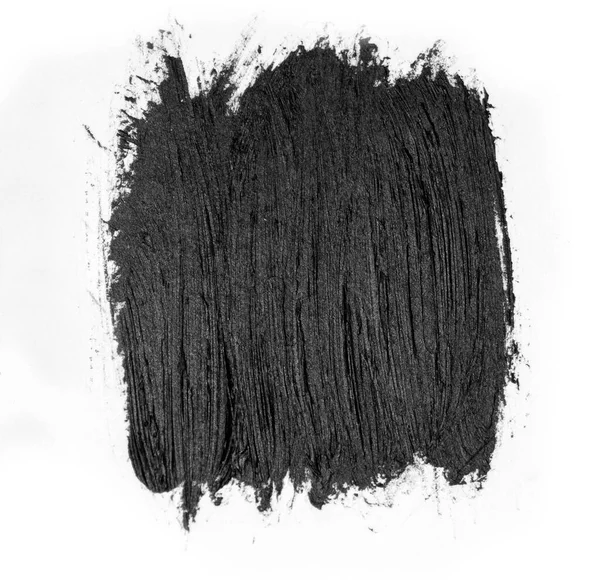 Βούρτσα Πινελιές Από Μαύρο Ακρυλικό Χρώμα Γκρο Πλαν Άκρη Της — Φωτογραφία Αρχείου