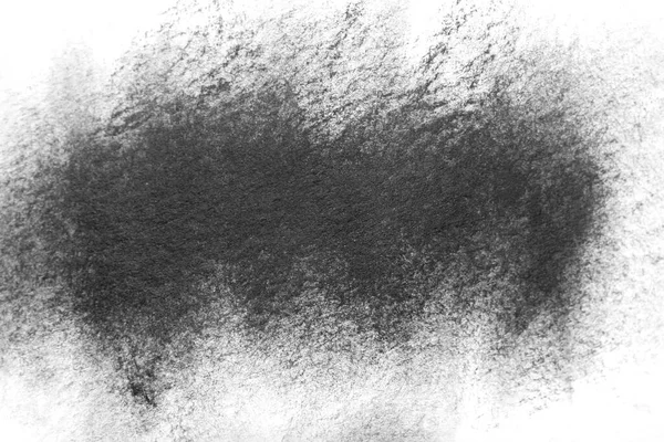 黑色刷子在白纸上画油画 孤立的白色背景 抽象的艺术创作背景 文字空间 艺术家质感涂片线漆刷黑色丙烯酸特写 复制空间 — 图库照片