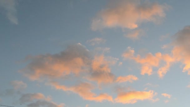Felhők Mozgása Égen Időzítés Tájkép Mozgás Nagy Rózsaszín Vörös Felhők — Stock videók