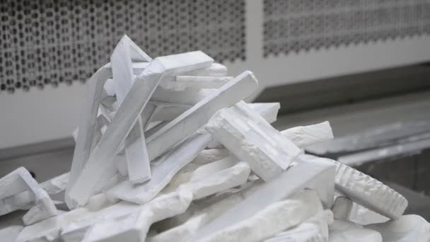 Detail Objects Printed Powder Printer Covered White Polyamide Powder Close — Video