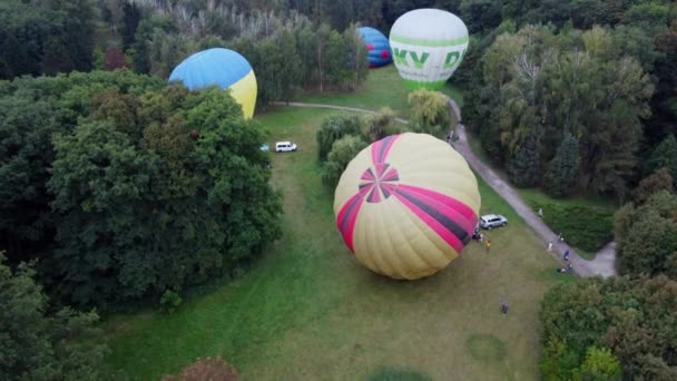 Bila Tserkva Ukraine August 2021 Balloon Festival Inflating Big Balloon — Wideo stockowe